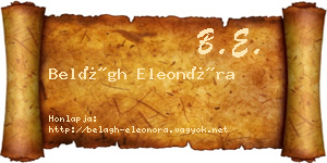 Belágh Eleonóra névjegykártya